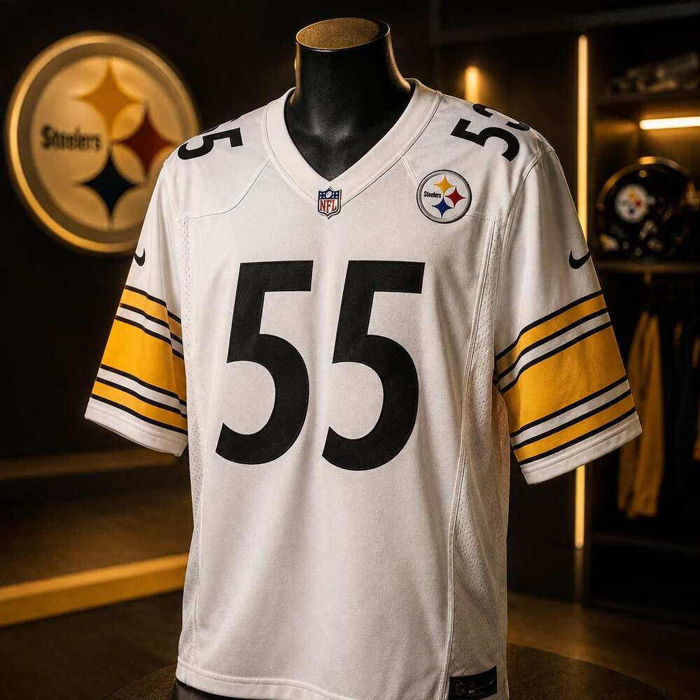 NFL Pittsburgh Steelers Devin Bush Jr. #55 White Game Jersey XXL